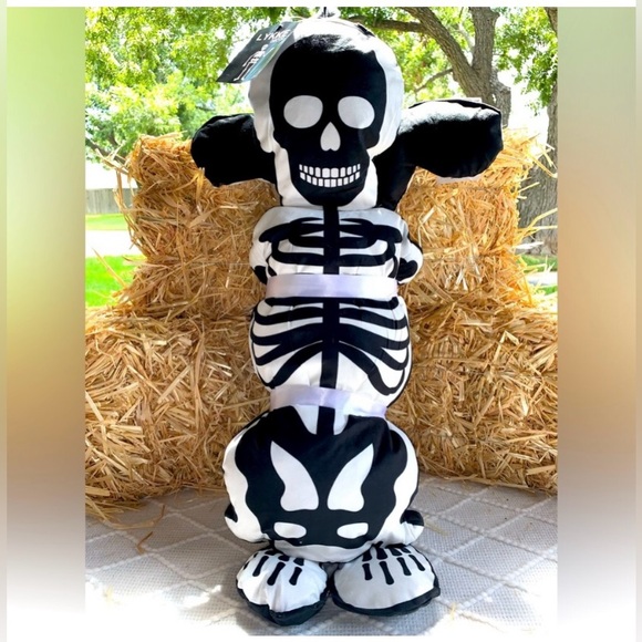 LYKKE Decor Halloween Skeleton Pillow 46” x 11” Black/White- NWT - Picture 1 of 7